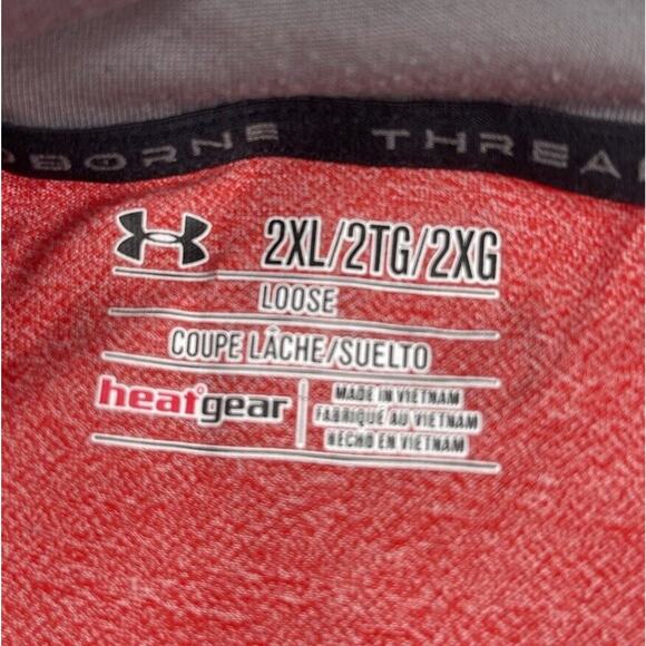 Under Armour Pullover Mens 2x Red Heat Gear Loose Fit 1/4 Zip P20 - Picture 4 of 5